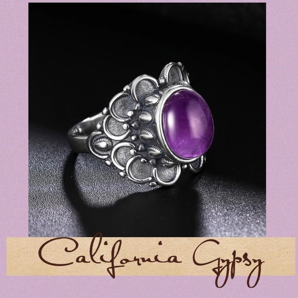 Amethyst Bohemian Silver Ring - Picture 4 of 6